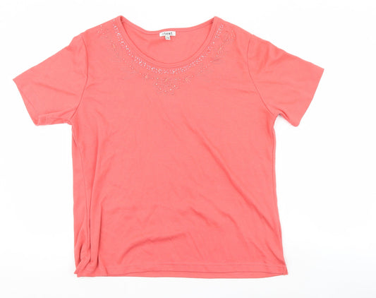 TEXT Womens Pink   Basic T-Shirt Size XL