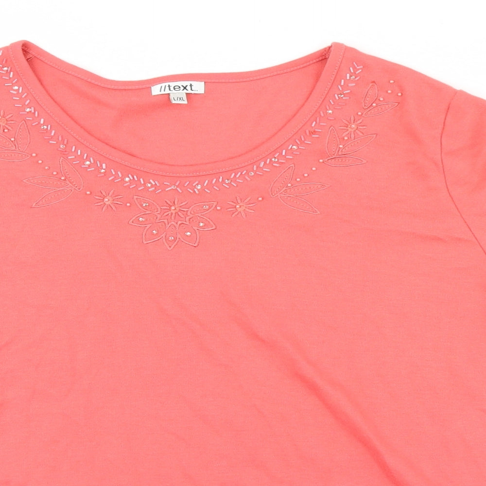 TEXT Womens Pink   Basic T-Shirt Size XL
