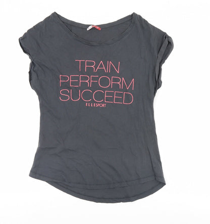 ELLE Sport Womens Grey   Basic T-Shirt Size 10