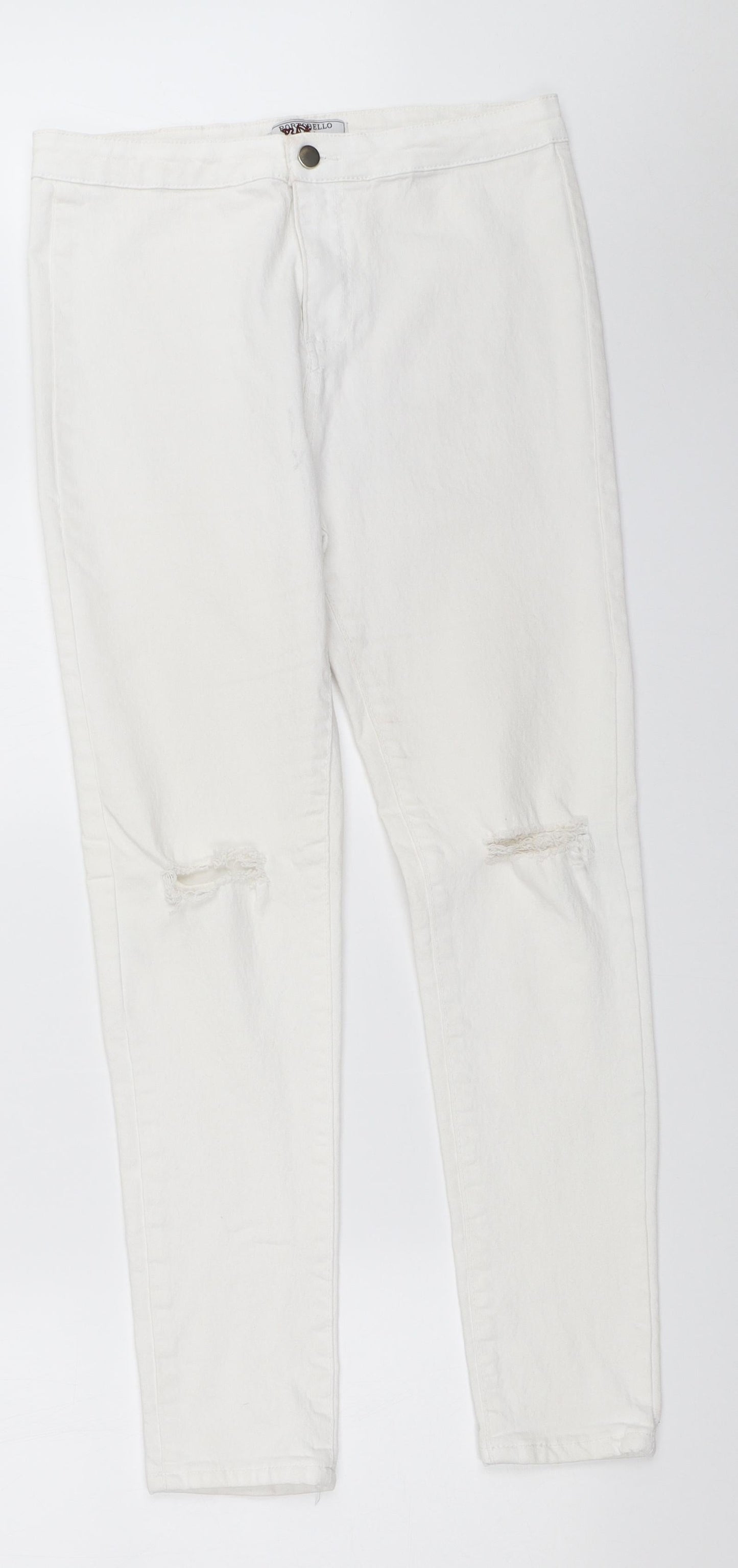 Portobello Punk Womens White   Skinny Jeans Size 14 L27 in