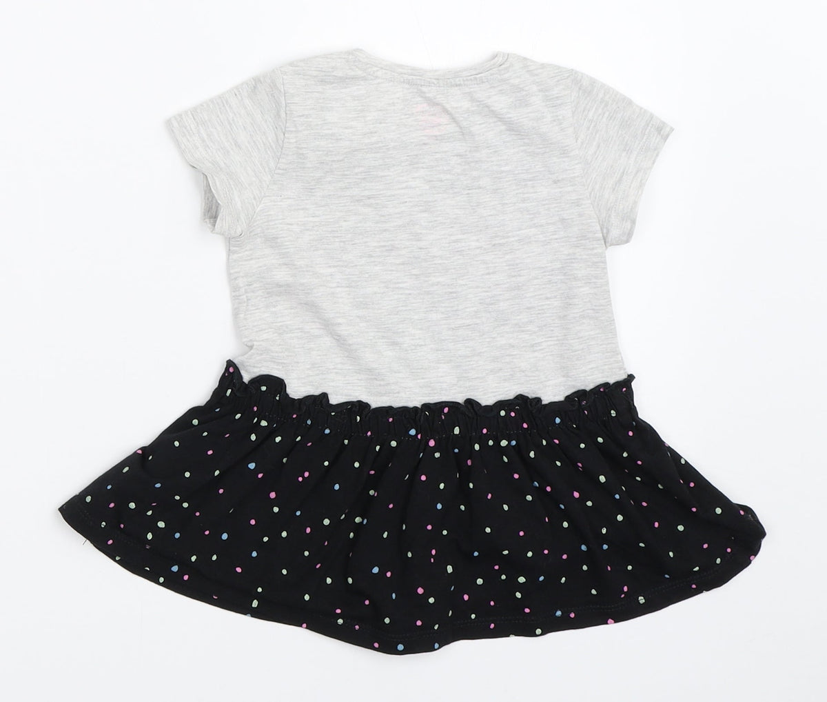 Back view of Cool Club girls’ grey fit & flare, size 9-12, months