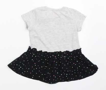 Back view of Cool Club girls’ grey fit & flare, size 9-12, months