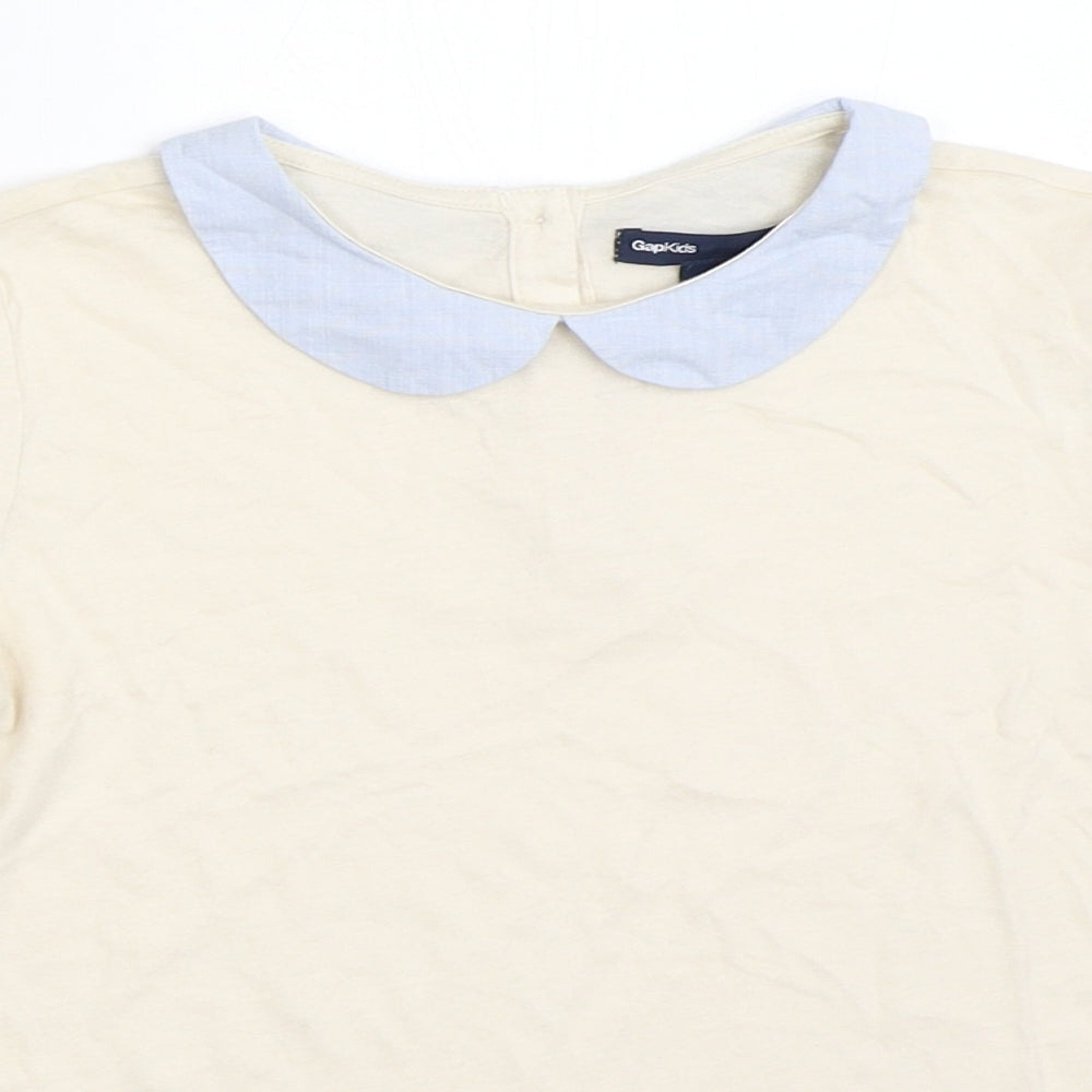 Gap Girls Ivory   Basic T-Shirt Size 6-7 Years