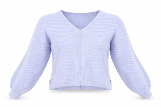 Front view of ASOS women’s blue jumper, size UK 6