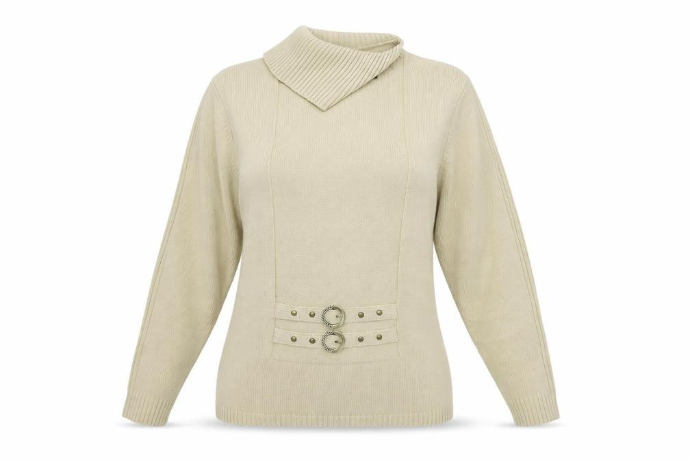 Fay Louise Womens Beige   Pullover Jumper Size L
