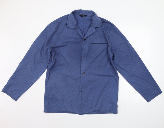 Marks and Spencer Mens Blue Geometric   Button-Up Size M