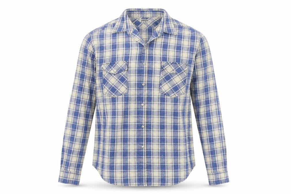 Moto Menswear Mens Blue Check   Button-Up Size 14