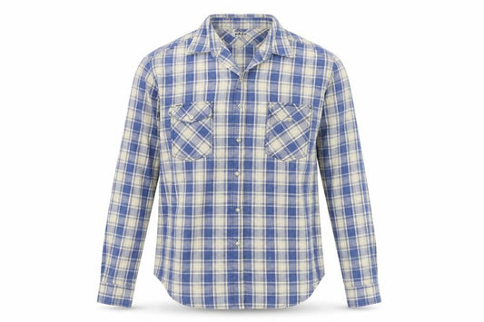 Moto Menswear Mens Blue Check   Button-Up Size 14