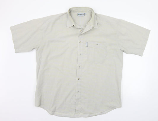 Outdoors scene Mens Grey Striped   Button-Up Size L