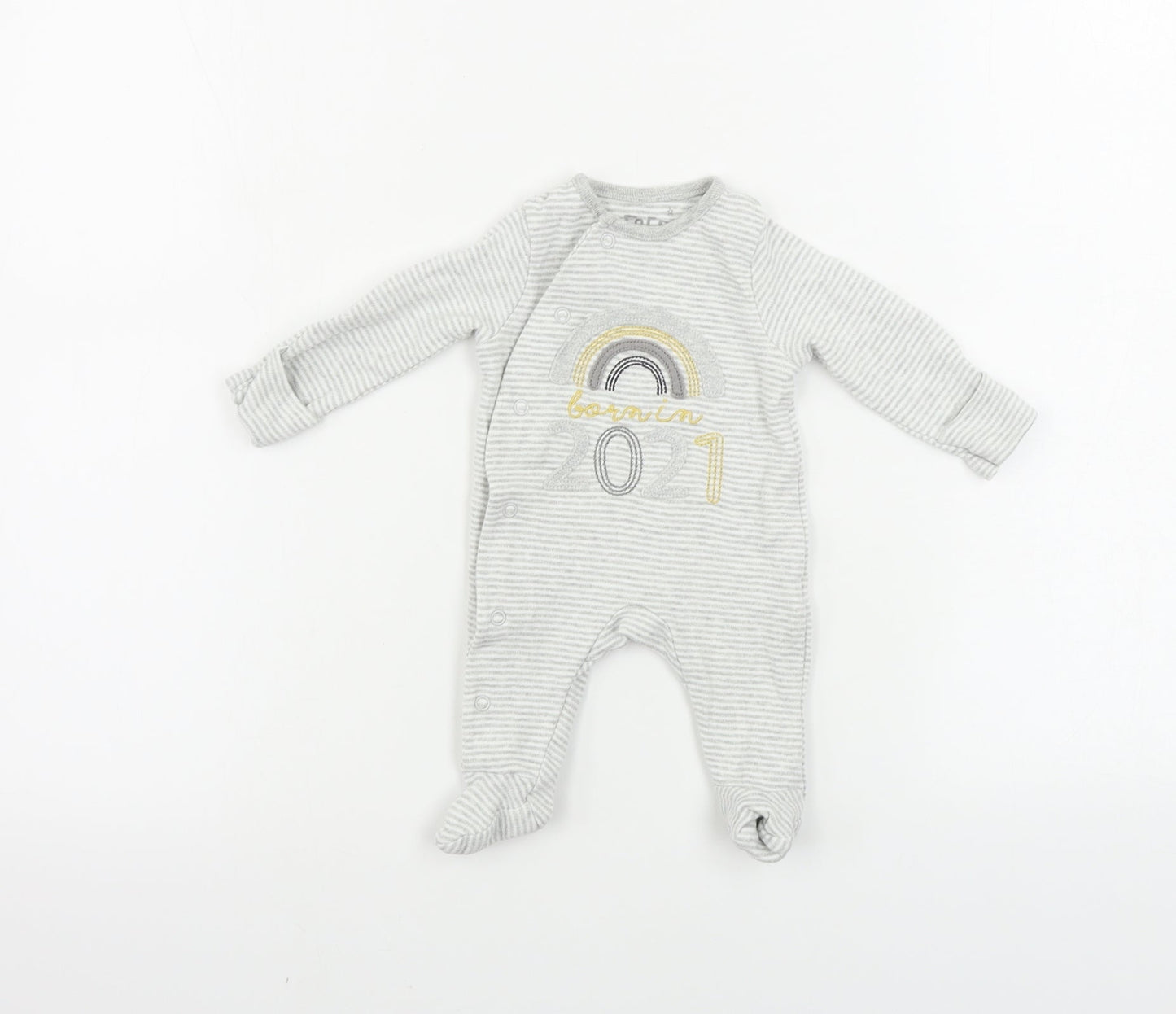 F&F  Boys Grey   Babygrow One-Piece Size Newborn