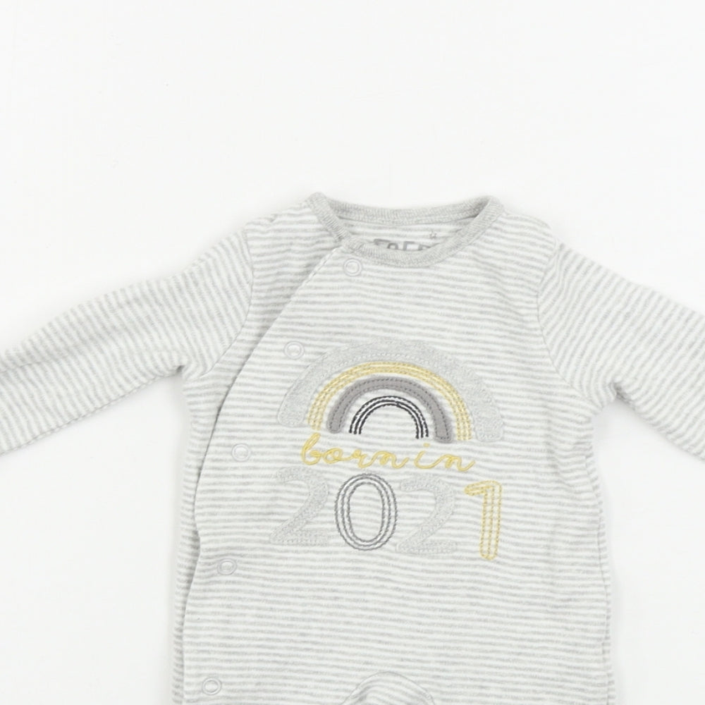 F&F  Boys Grey   Babygrow One-Piece Size Newborn