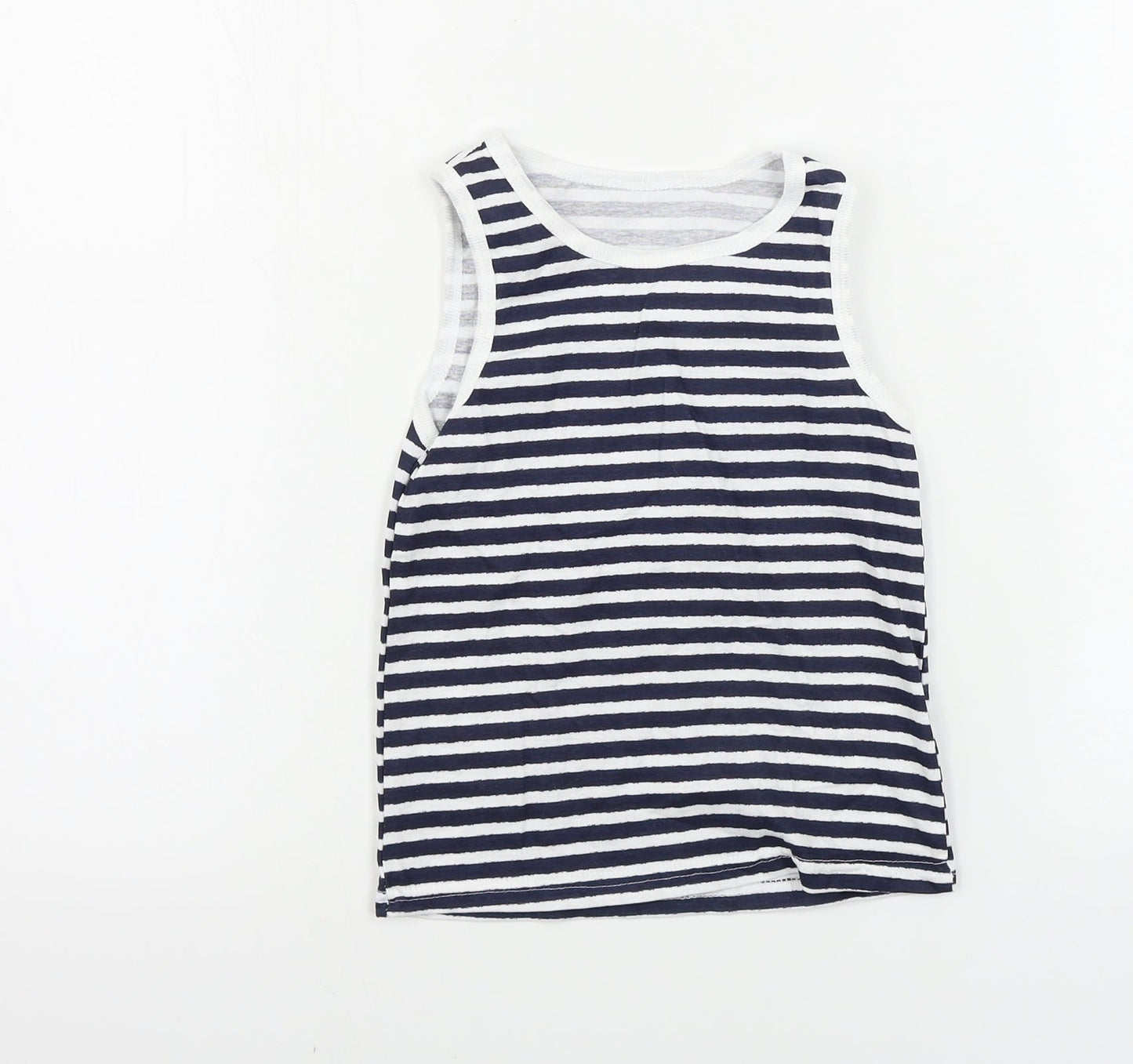 Primark  Girls White Striped  Basic T-Shirt Size 6-7 Years