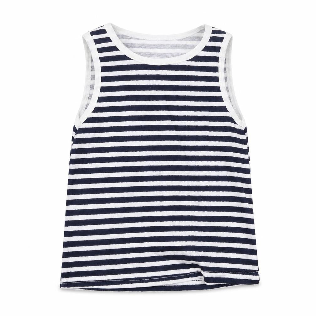 Primark  Girls White Striped  Basic T-Shirt Size 6-7 Years