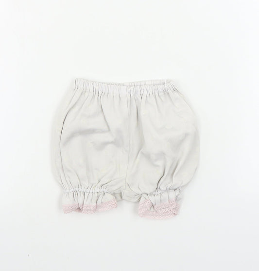 Preworn  Girls White Polka Dot  Cropped Trousers Size 3 Years