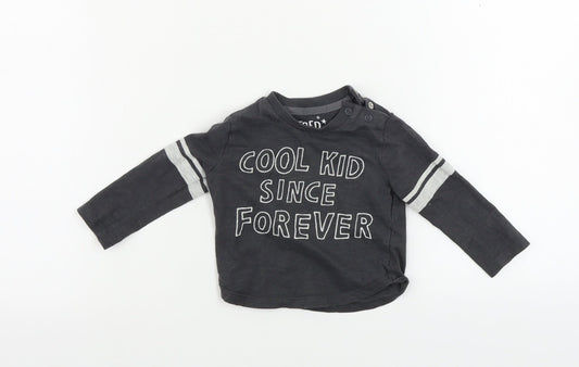 F&F  Boys Grey   Basic T-Shirt Size 3-6 Months