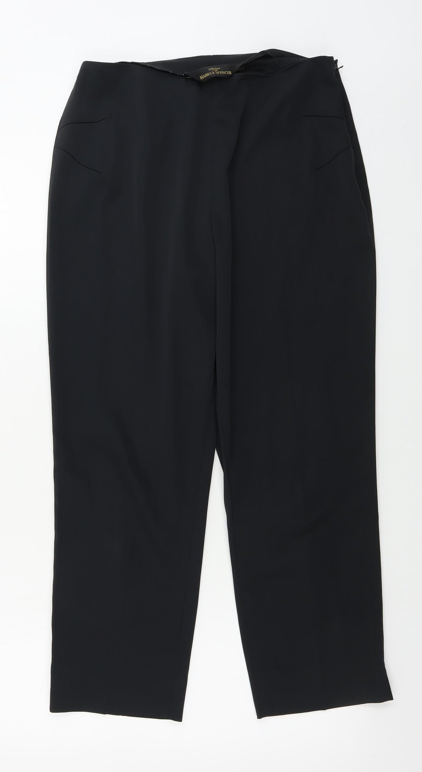 Marks and Spencer  Womens Black Paisley  Trousers  Size 12 L25 in