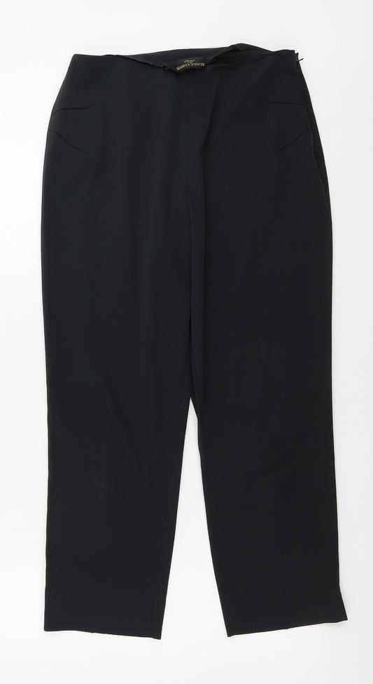 Marks and Spencer  Womens Black Paisley  Trousers  Size 12 L25 in