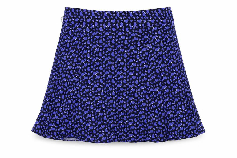 Papaya Womens Blue Animal Print  A-Line Skirt Size 34 in