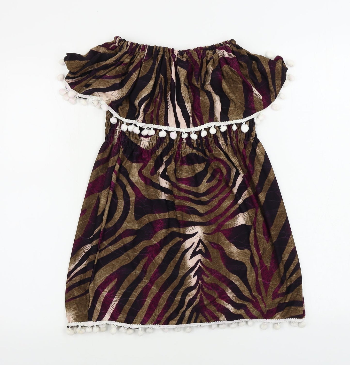 Preworn  Girls Brown Animal Print  A-Line  Size L