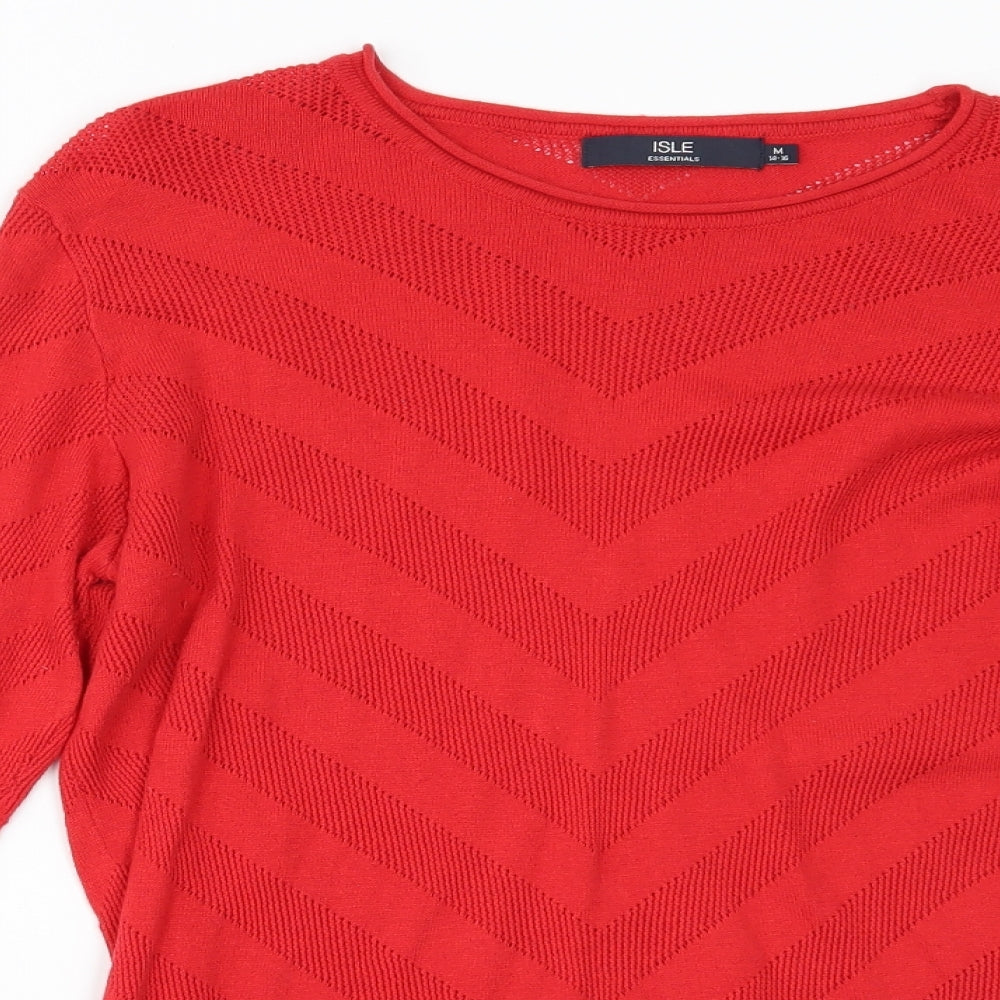 Isle Essentials Womens Red   Basic Blouse Size M