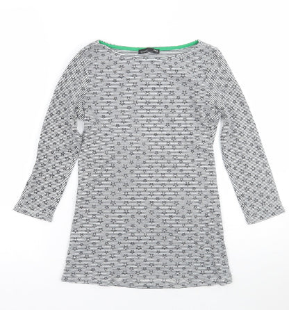 Zara Womens White Geometric  Basic T-Shirt Size S