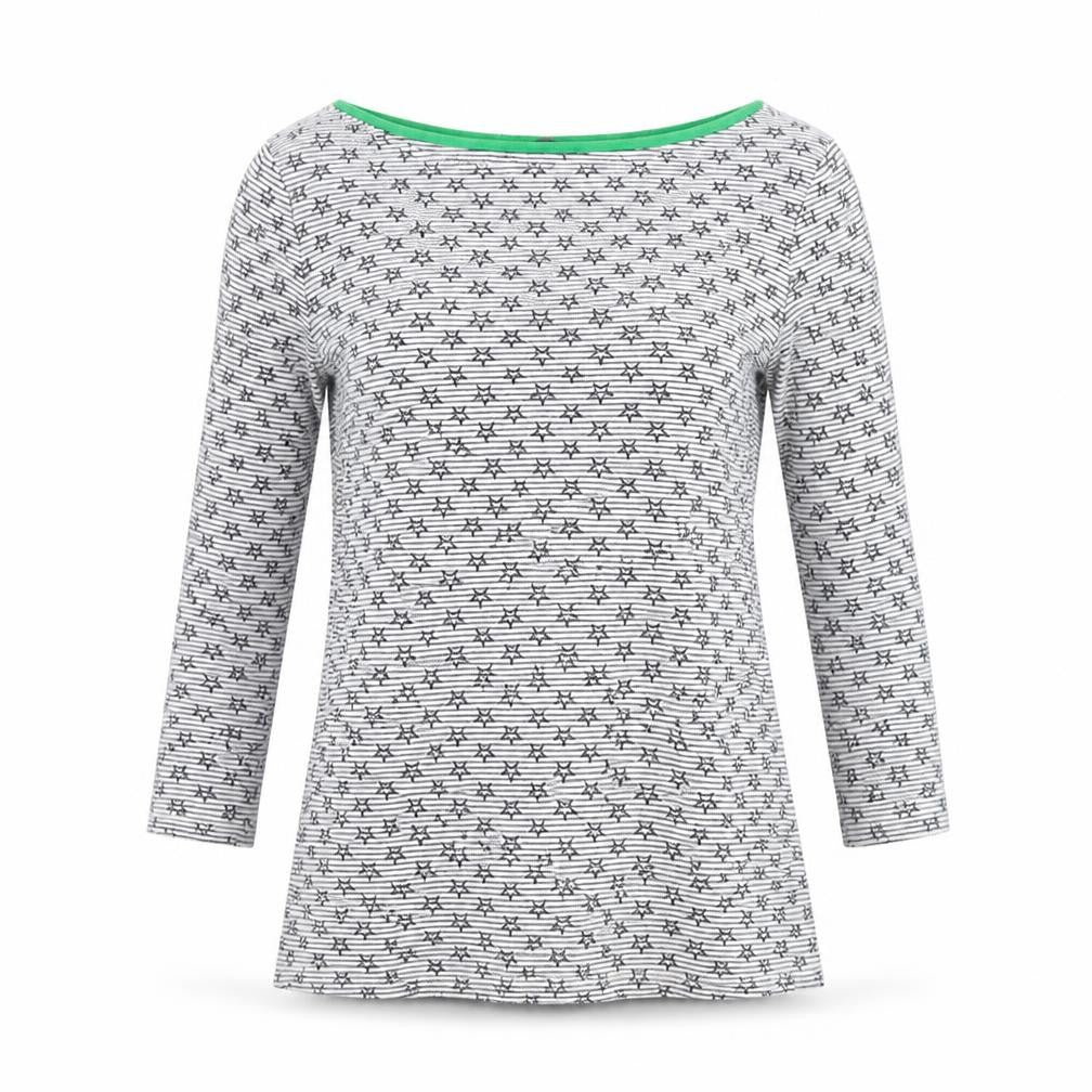 Zara Womens White Geometric  Basic T-Shirt Size S
