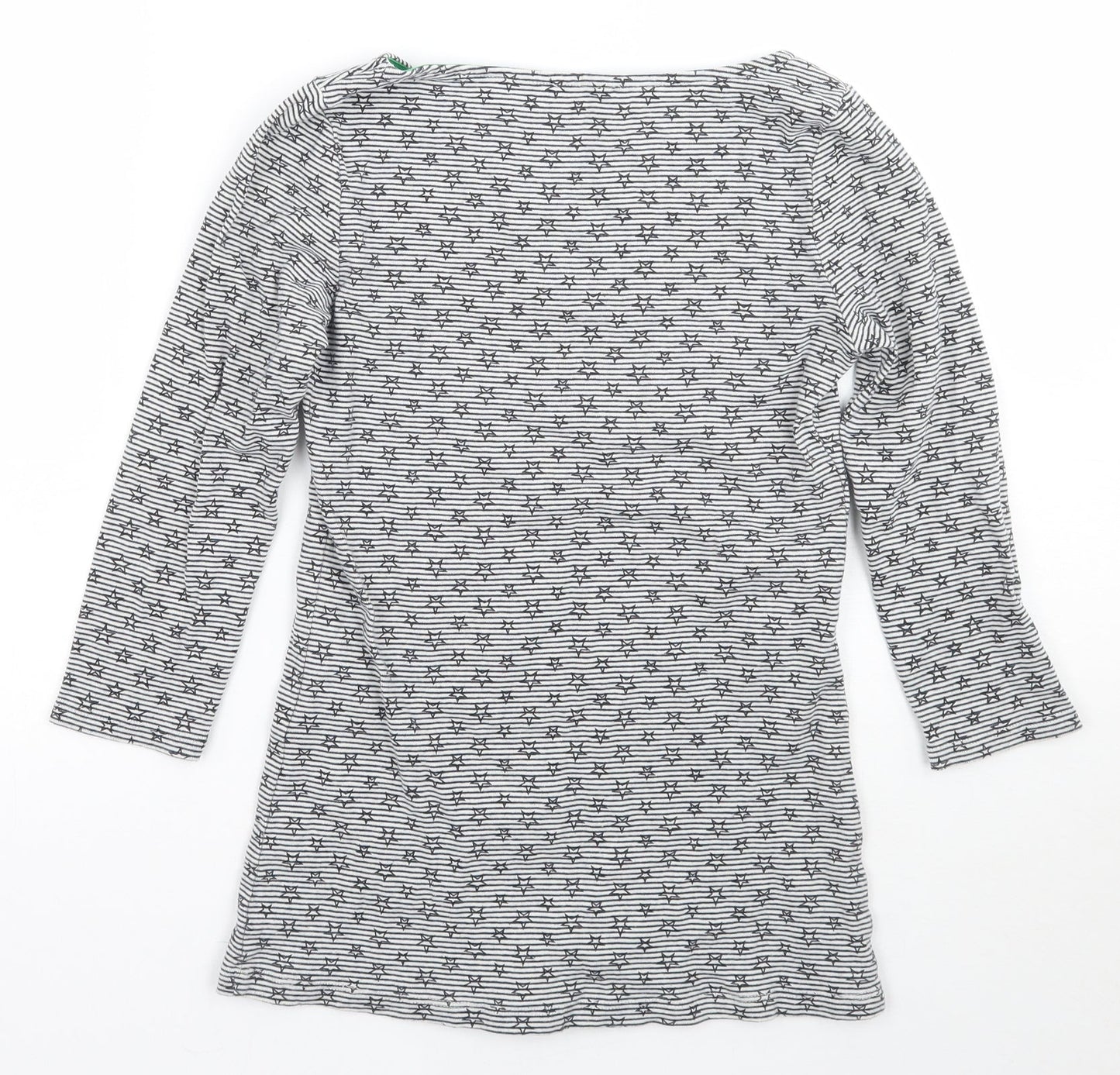 Zara Womens White Geometric  Basic T-Shirt Size S