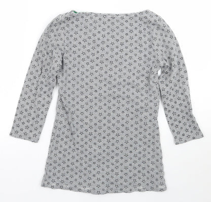 Zara Womens White Geometric  Basic T-Shirt Size S