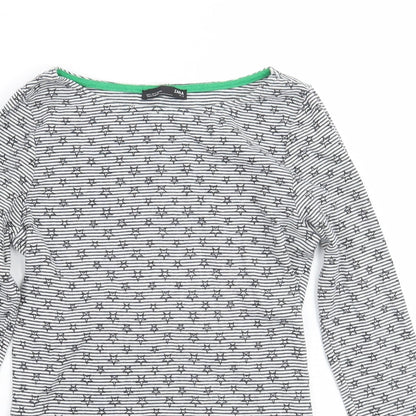 Zara Womens White Geometric  Basic T-Shirt Size S
