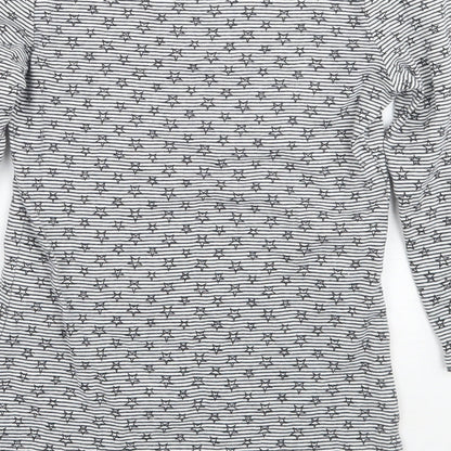 Zara Womens White Geometric  Basic T-Shirt Size S