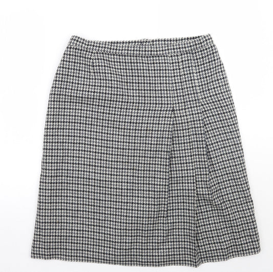 marjori  Womens Beige Check  A-Line Skirt Size 36