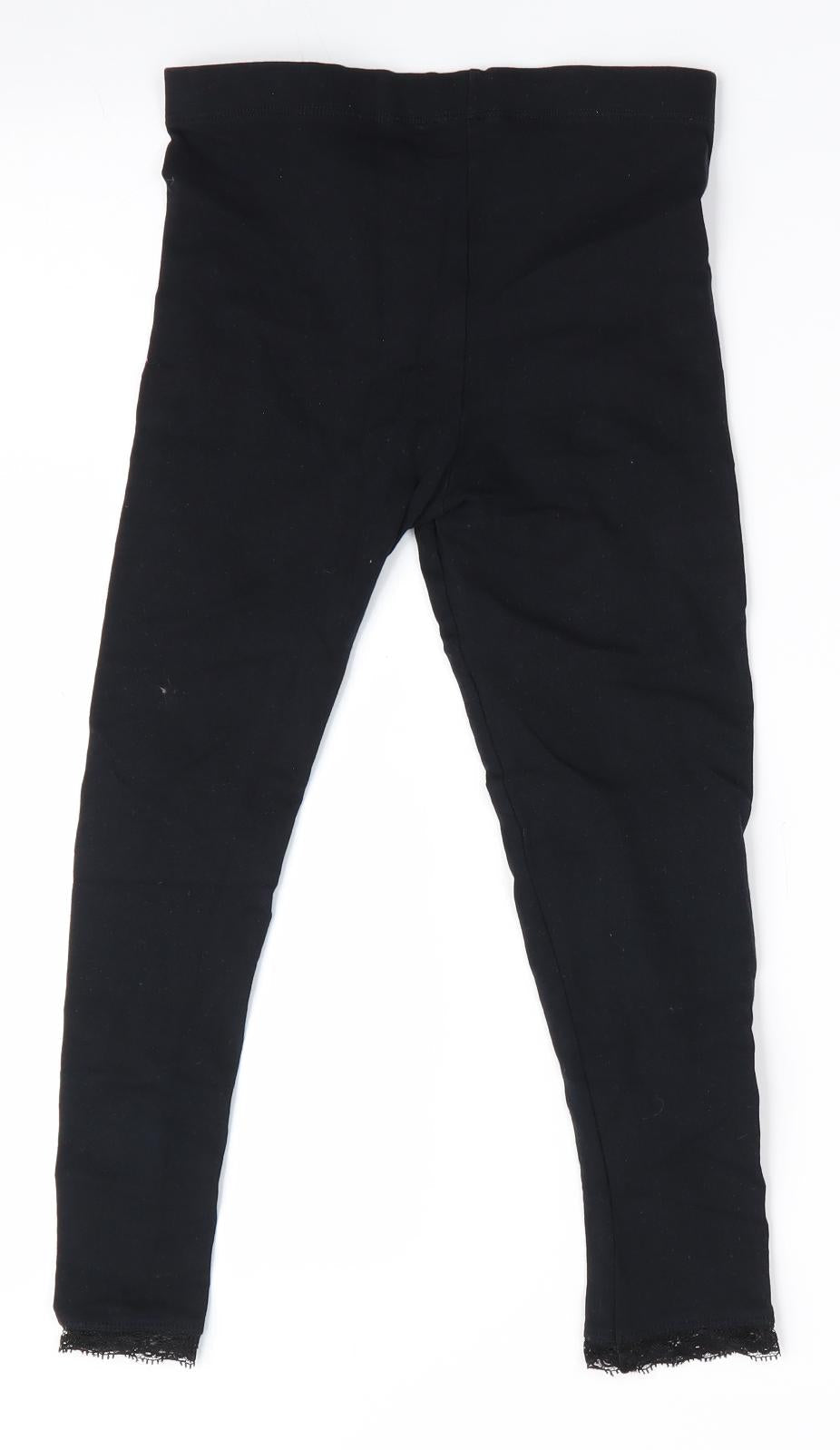 George Girls Black   Jegging Trousers Size 8-9 Years - Lace Hems
