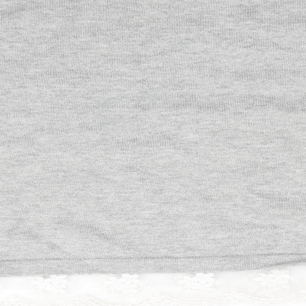 One Friday Girls Grey Floral  Pullover Jumper Size 7-8 Years  - Lace Hem Butterfly Print