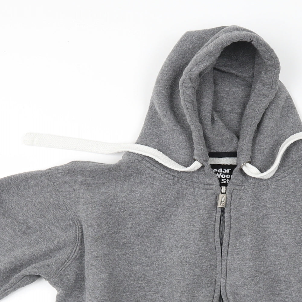 Cedar Wood State Mens Grey   Full Zip Hoodie Size S