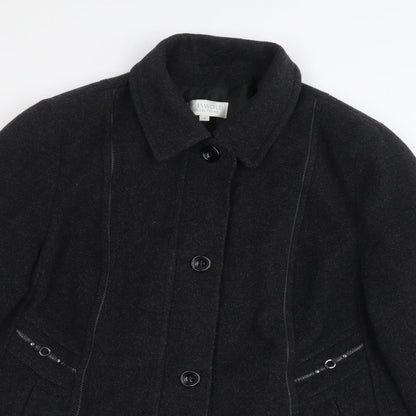 Close-up detail of cotswold women’s black jacket, size UK 16