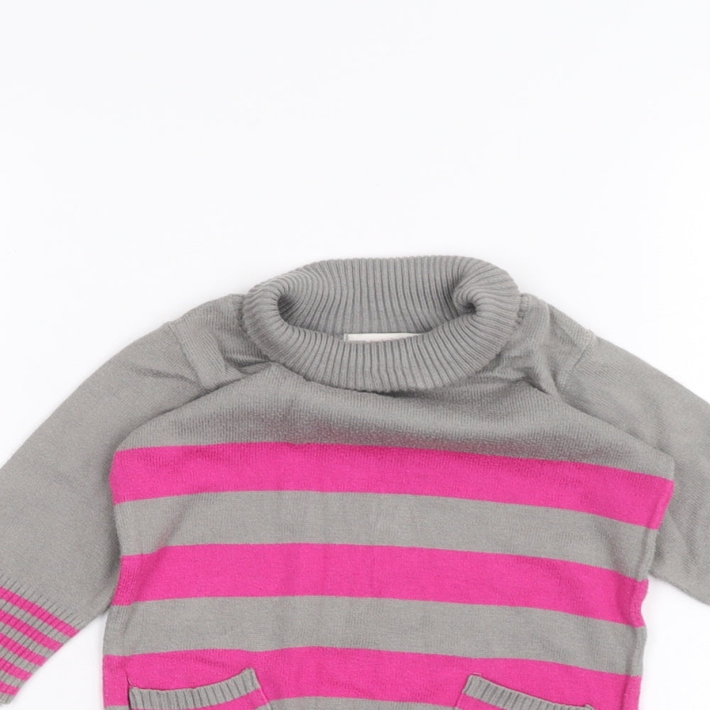 Marks and Spencer Baby Grey Striped  Basic T-Shirt Size 9-12 Months