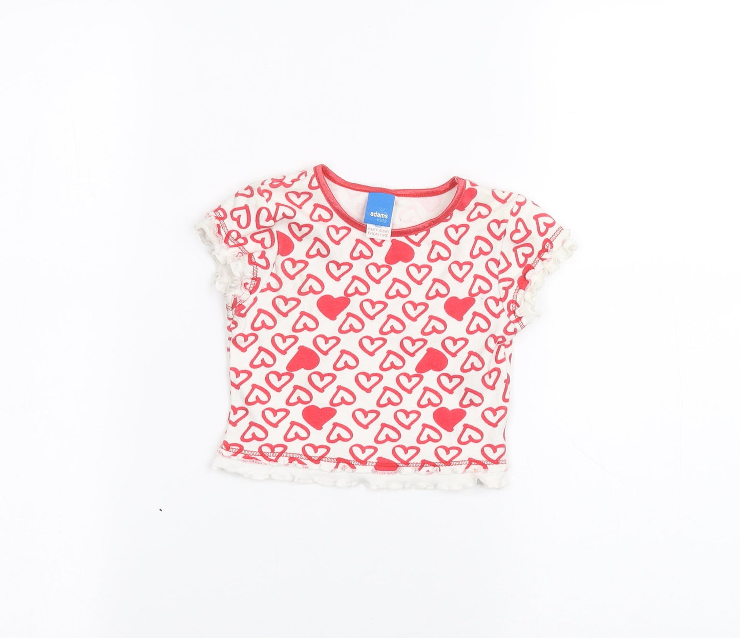 Adam kids Baby White   Basic T-Shirt Size 9-12 Months