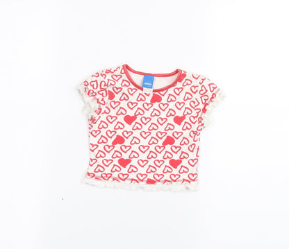 Additional front view of Adam kids Baby White Basic T-Shirt, size 9-12, Months