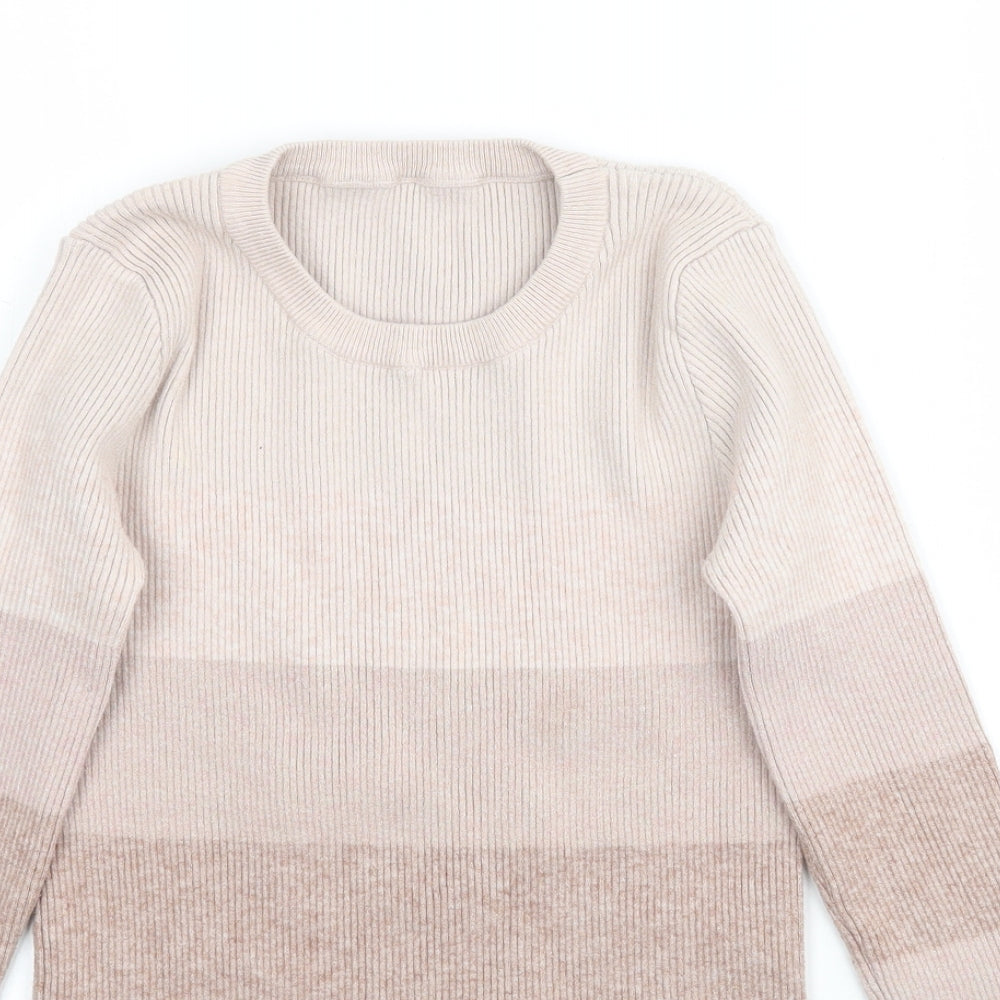 Mishow Womens Pink Striped Knit Pullover Jumper Size XS