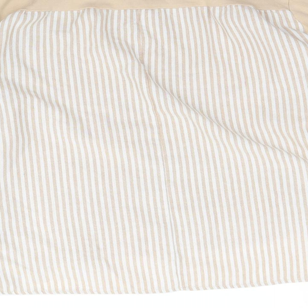 Namu Womens Beige Striped  Basic T-Shirt Size M