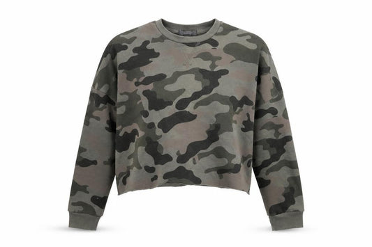 Primark Womens Green Camouflage  Pullover Sweatshirt Size 2XS  - Cropped