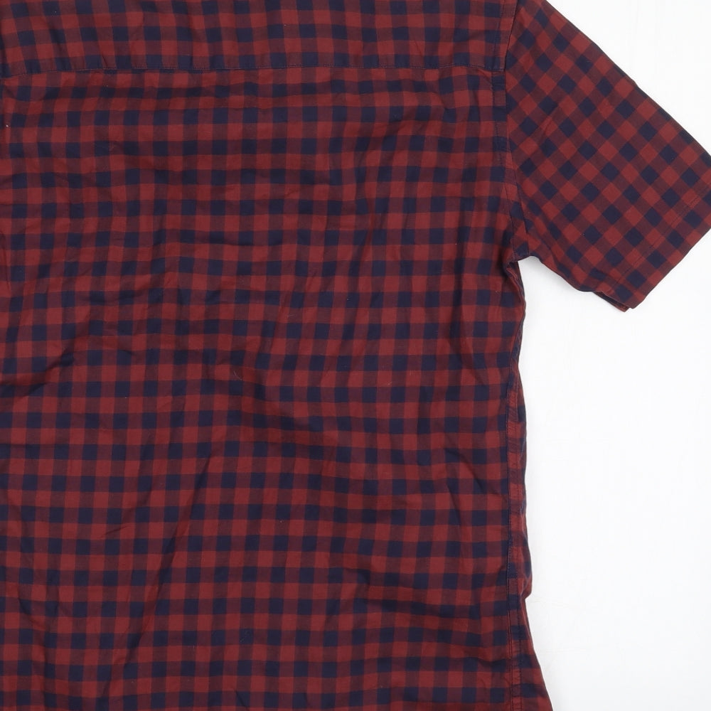 Top Man Mens Multicoloured Plaid   Button-Up Size S