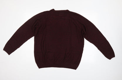 Back view of Easy men’s purple jumper, size L