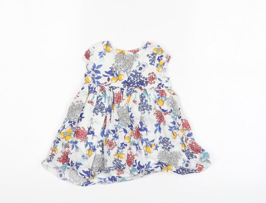 M&S Girls Multicoloured Floral  Shift  Size 6-9 Months