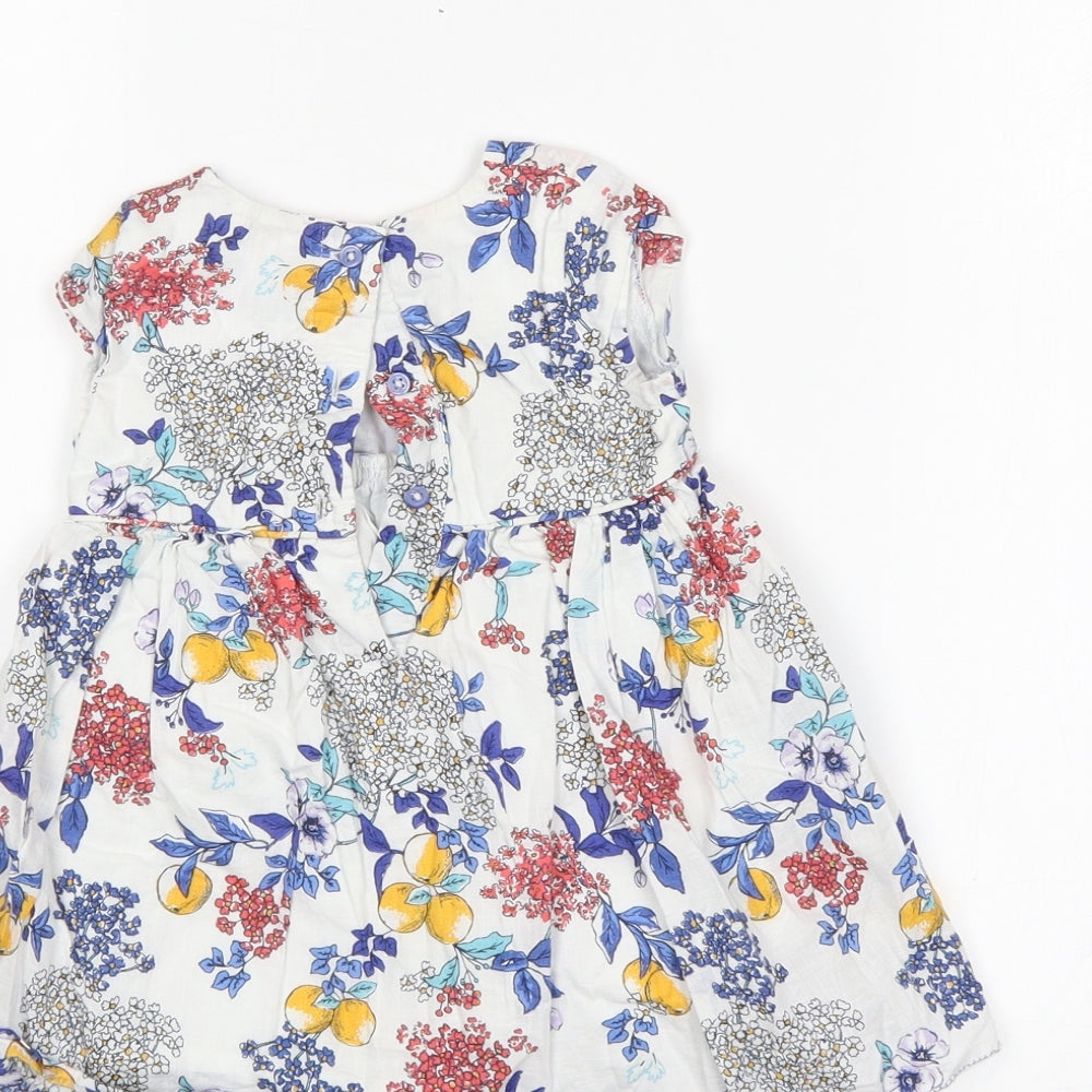 M&S Girls Multicoloured Floral  Shift  Size 6-9 Months