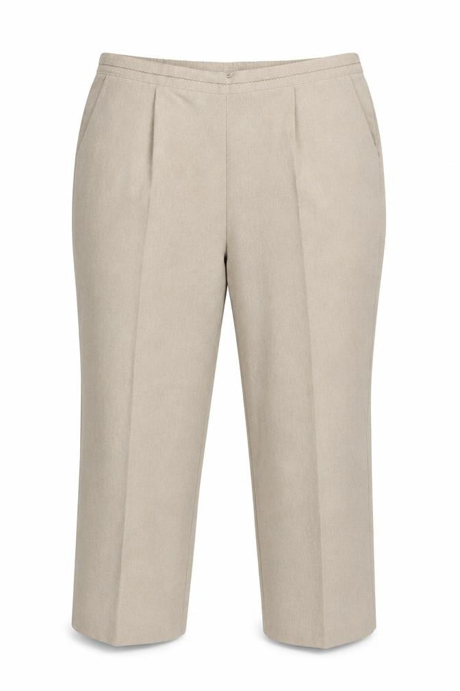 Bonmarché Womens Ivory Trousers Size 16 L25 in - Elastic Waist