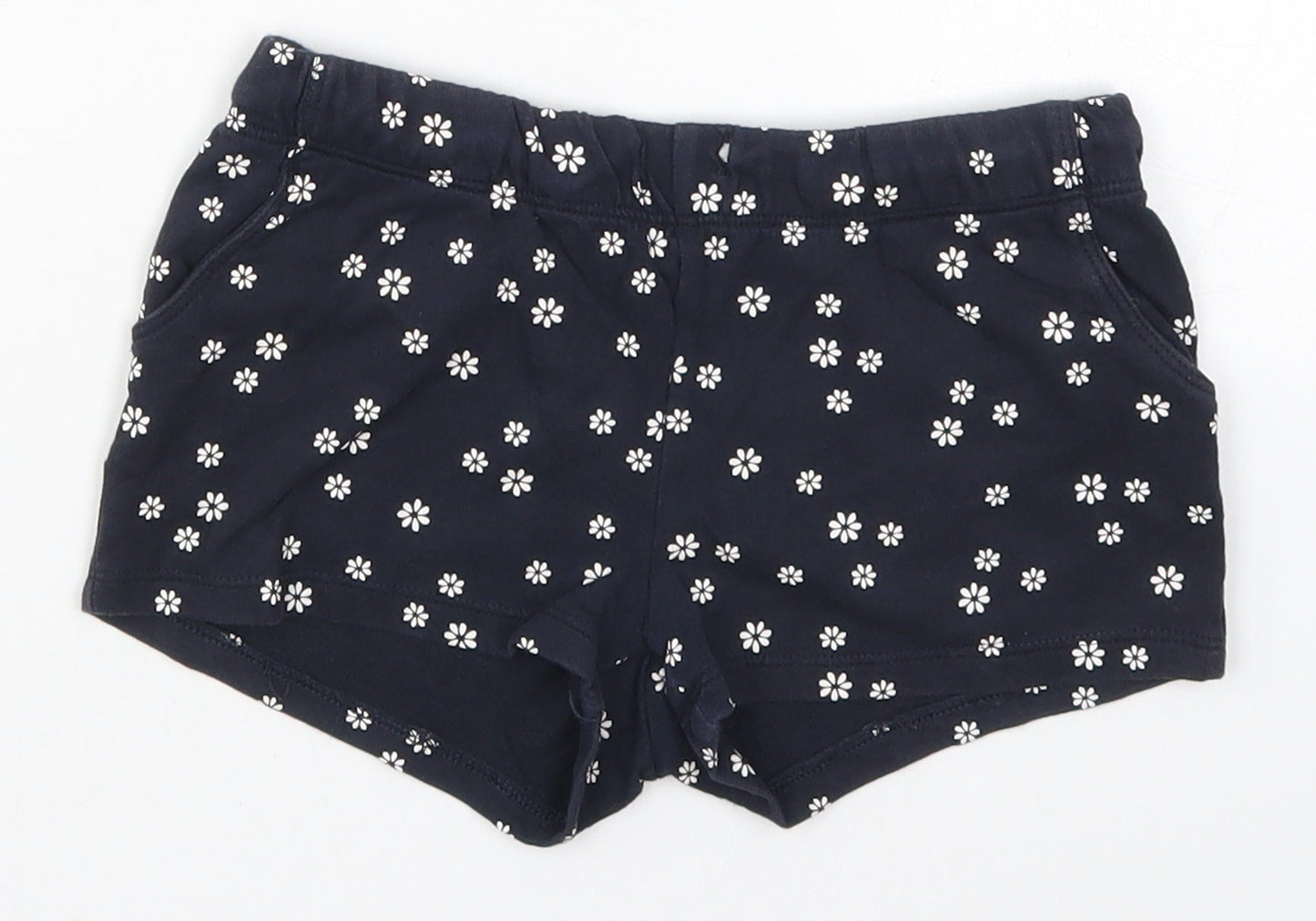 H&M Girls Blue Floral  Sweat Shorts Size 6 Years