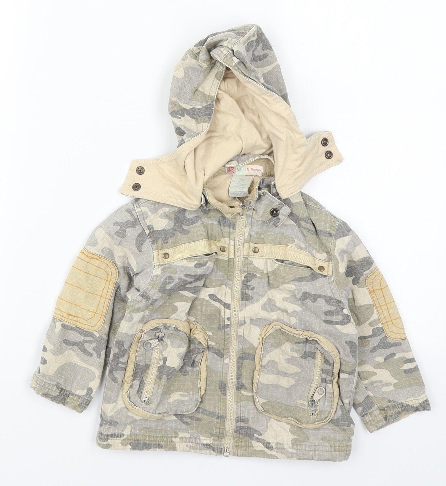 Rohm & Emmy Boys Beige Camouflage  Jacket  Size 2 Years