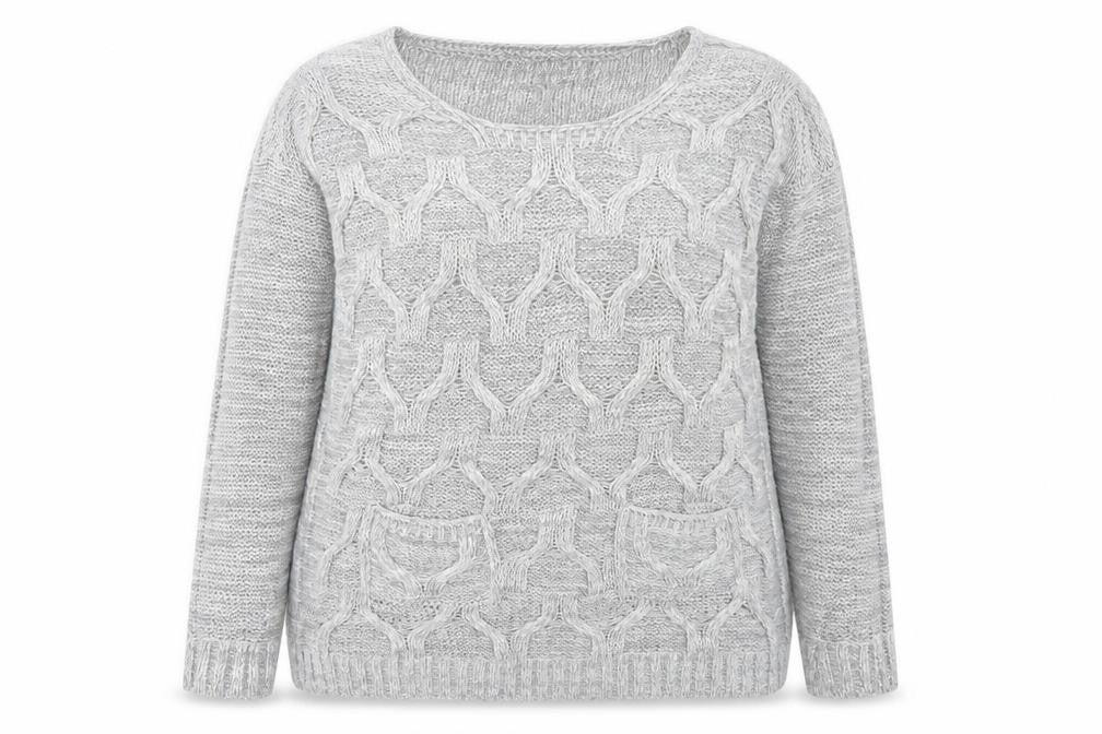 Remel Womens Grey  Knit Pullover Jumper Size M