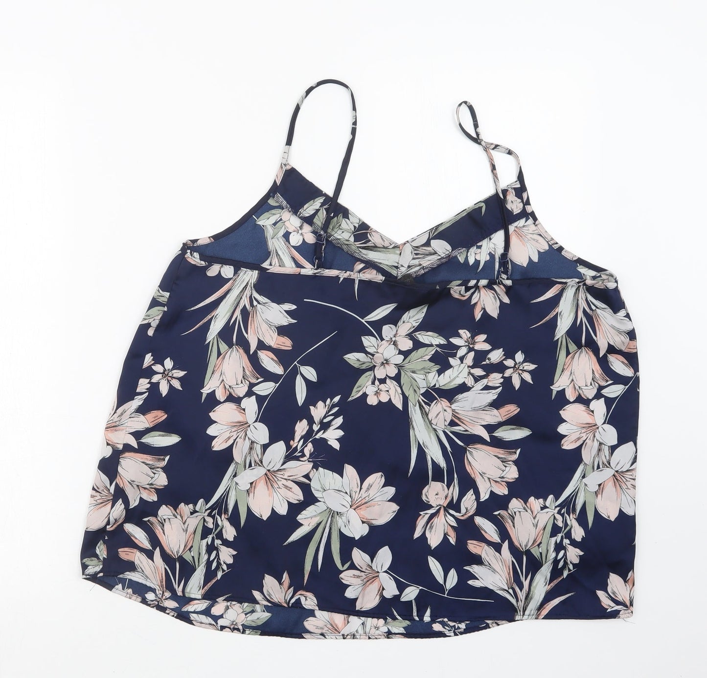 Love to Lounge Womens Blue Floral  Basic Tank Size 14
